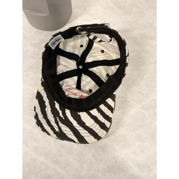 Fairbanks Ranch Country Club Zebra Print Woogge Adjustable Hat Cap Black White - Picture 6 of 8